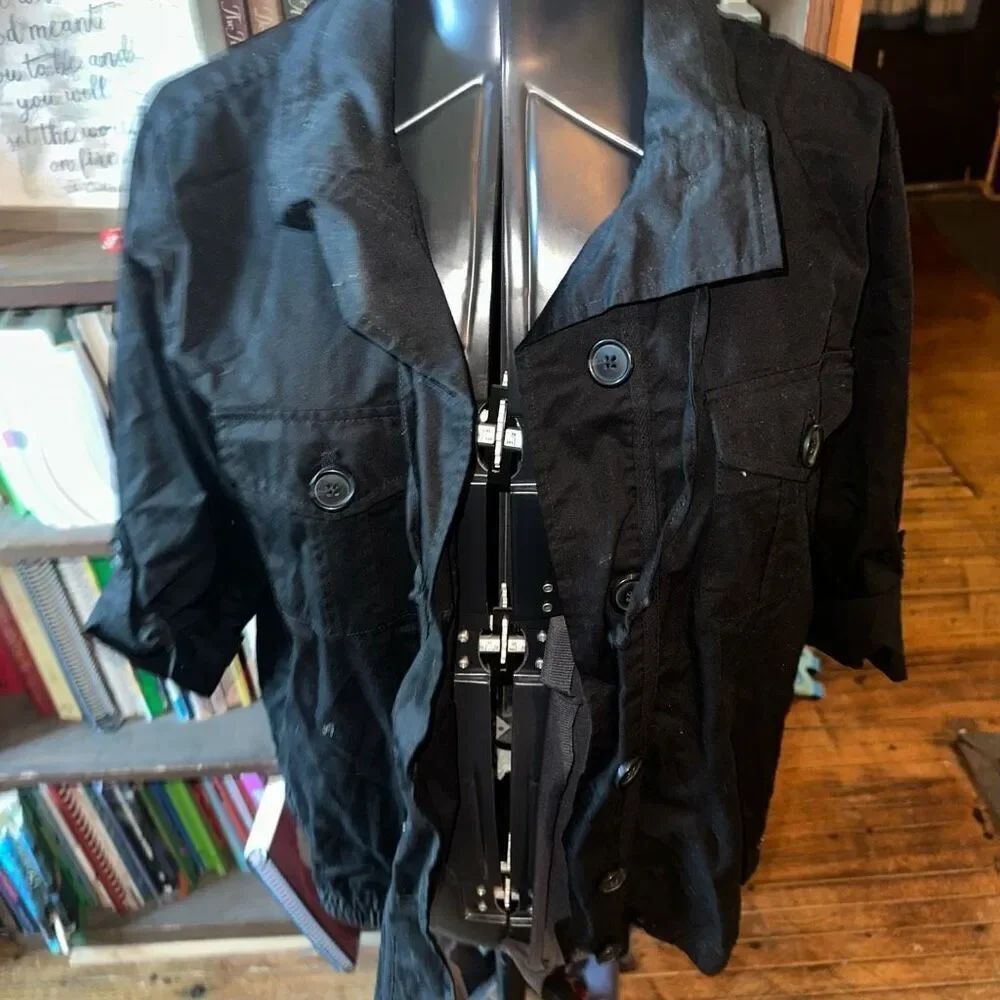CJ Banks lightweight stretch black 1x normcore jacket